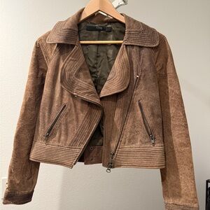 Brown vintage leather Women's Jacket
